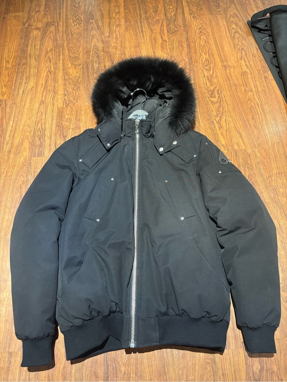 Moose Knuckles Black Bomber Jacket